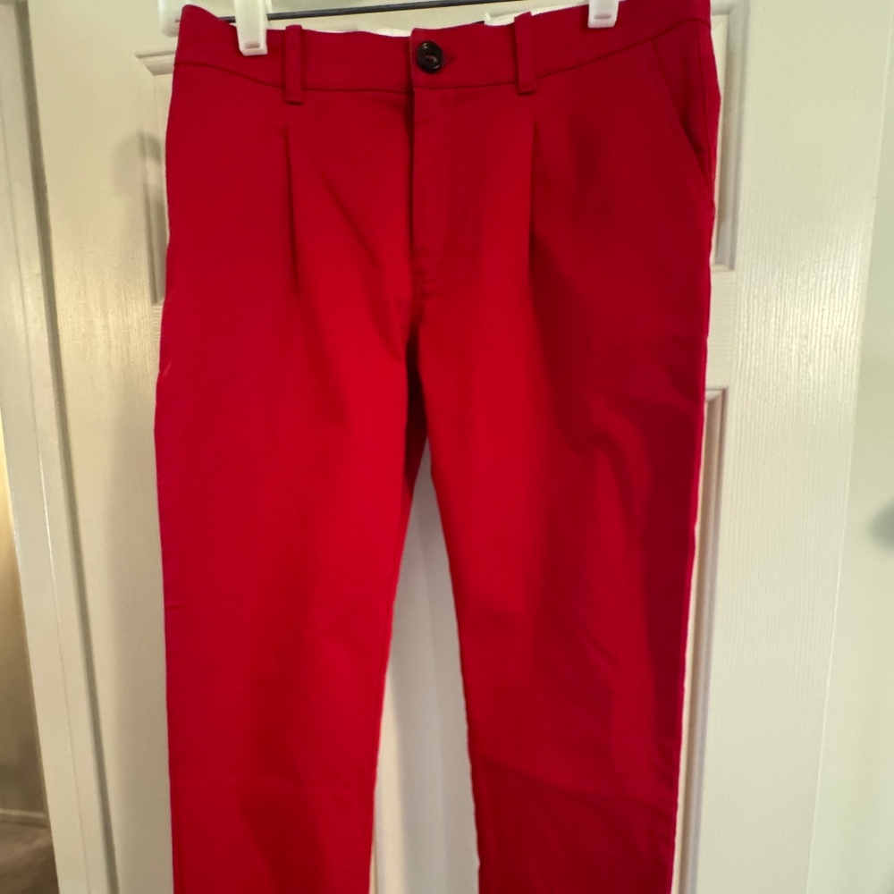 Gucci Red Cotton Girls Skinny Cotton Pants- 10Y-NWOT